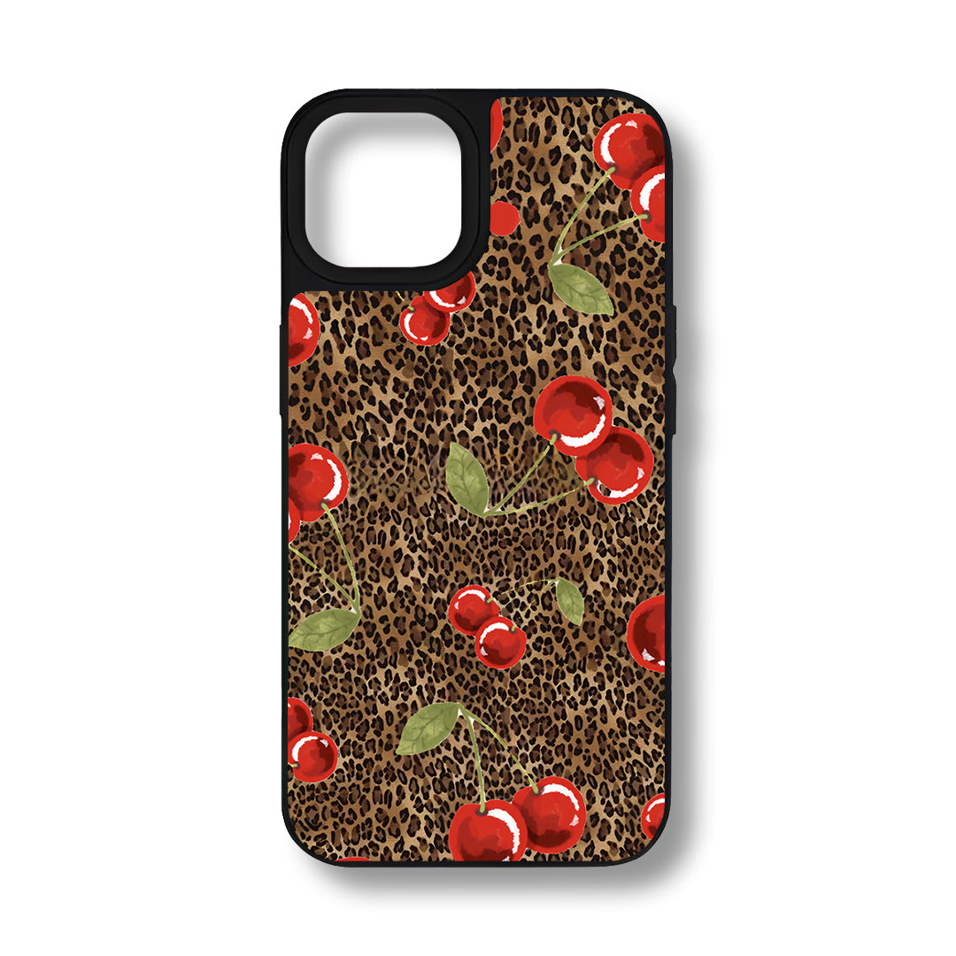 Cherry Leopar Glossy Telefon Kılıfı
